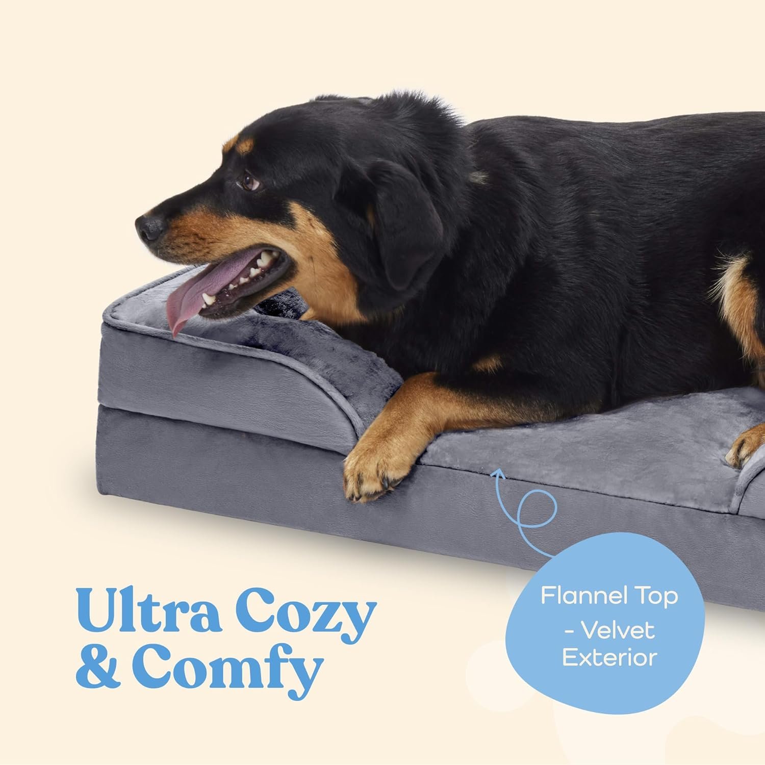 Orthopedic Sofa Dog Bed - Ultra Comfortable Dog Beds for Large Dogs - Breathable & Waterproof Pet Bed- Egg Foam Sofa Bed with Extra Head and Neck